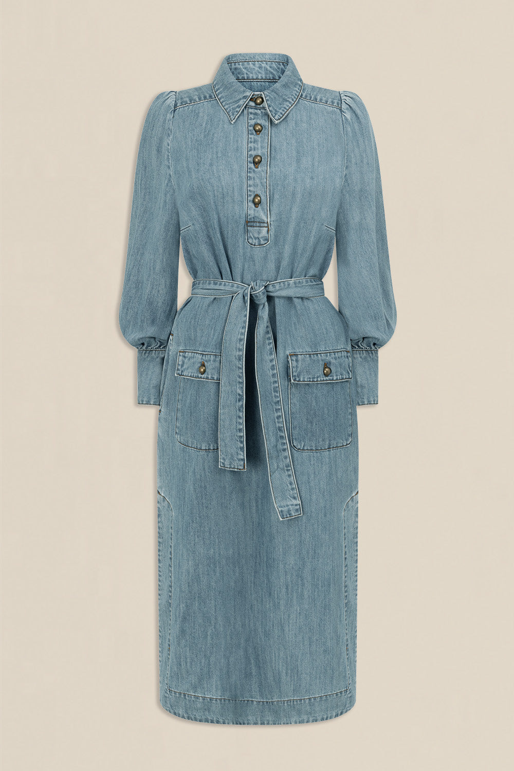 Echelon Dress - light washed denim