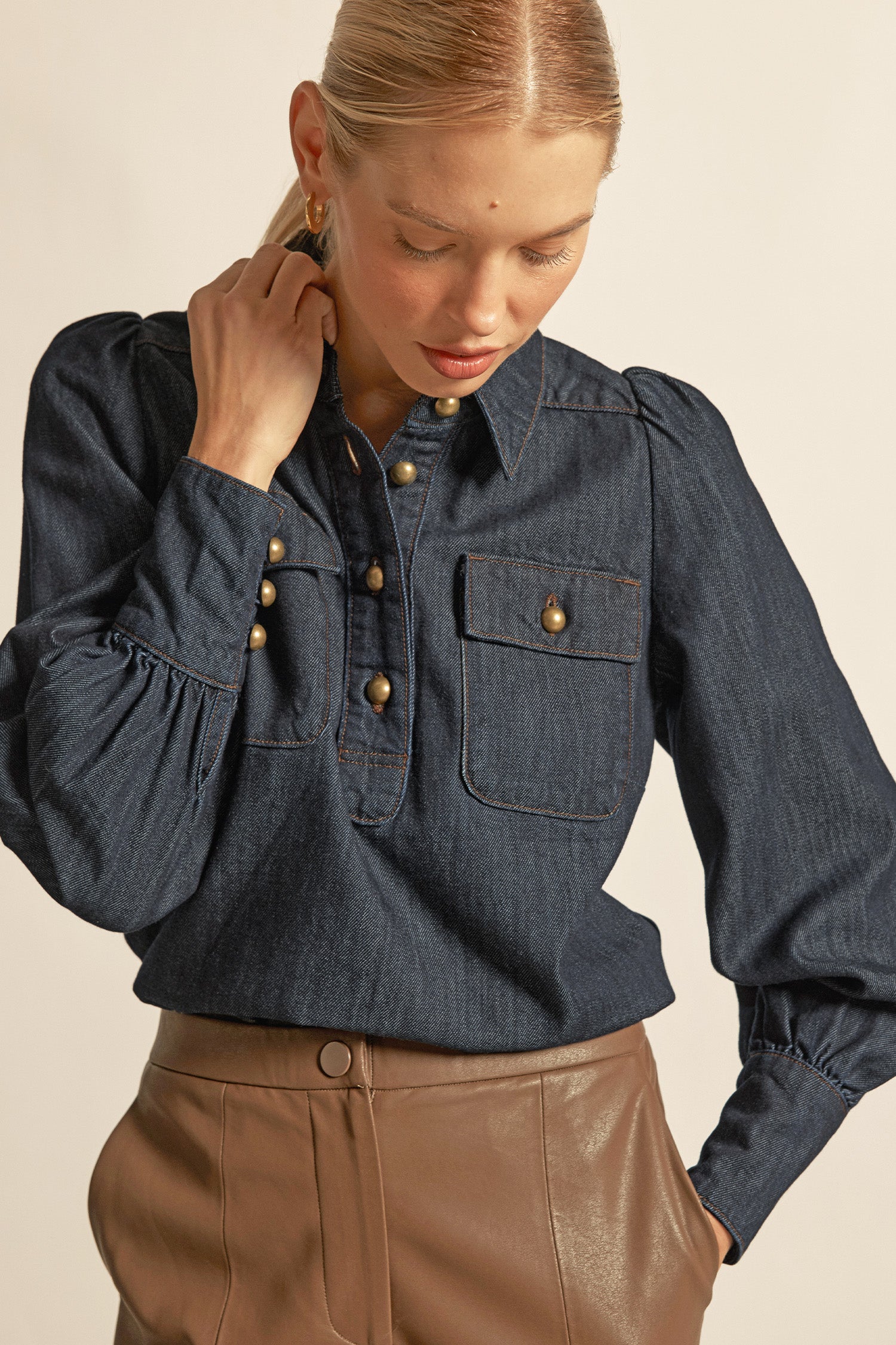 resonate top - dark denim|  zoe kratzmann| considered design