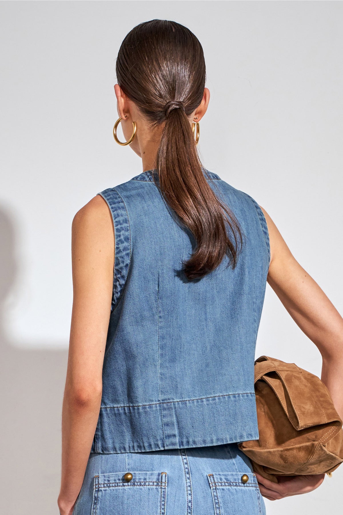 charge vest - mid wash denim|  zoe kratzmann| considered design