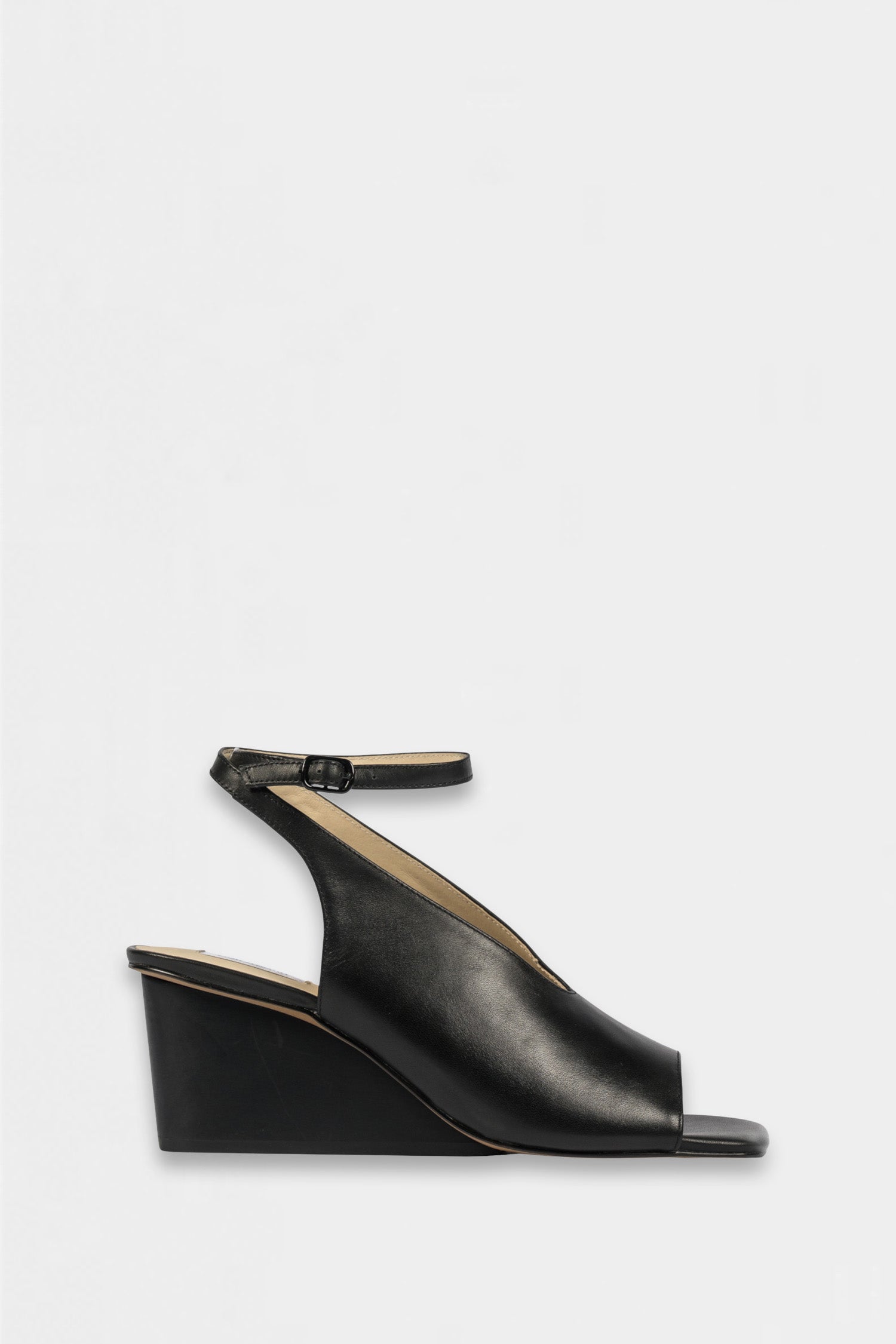 gala wedge - black leather