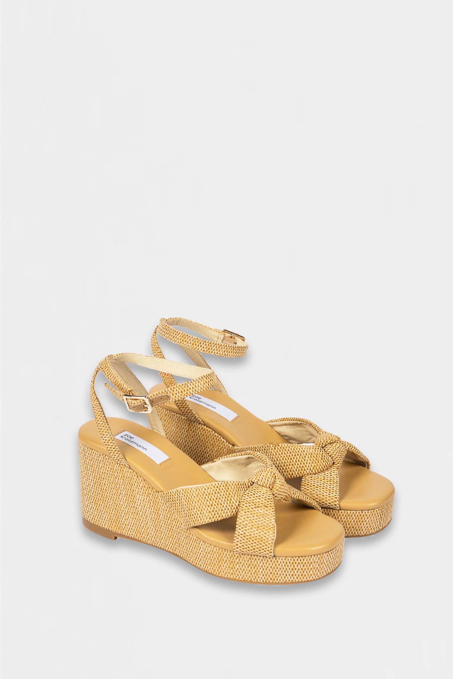 inclination wedge  - cinnamon raffia