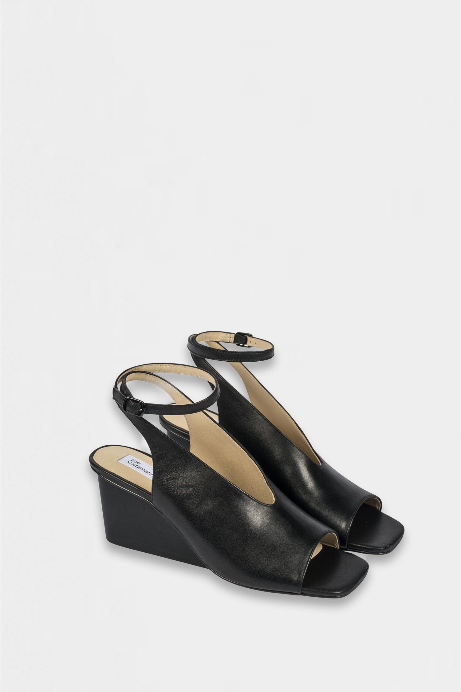 gala wedge - black leather