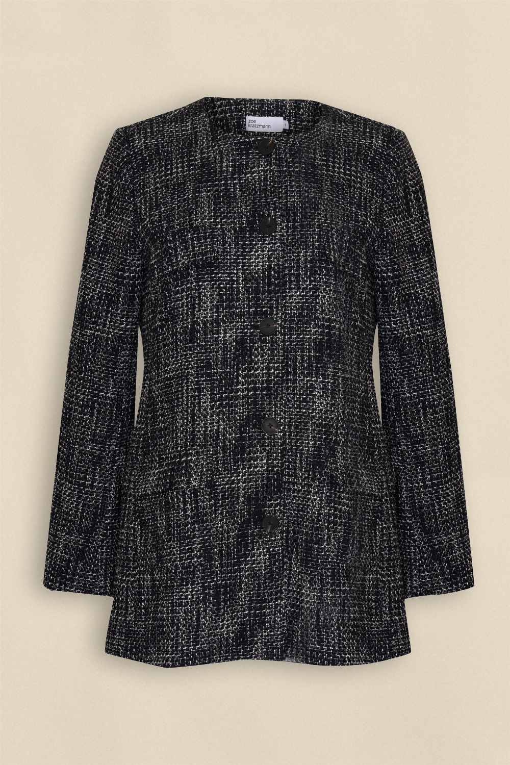 portal coat - black/white boucle