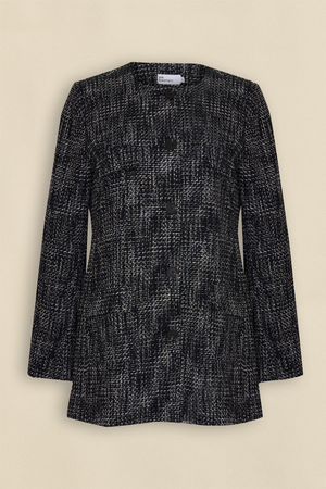 portal coat - black/white boucle