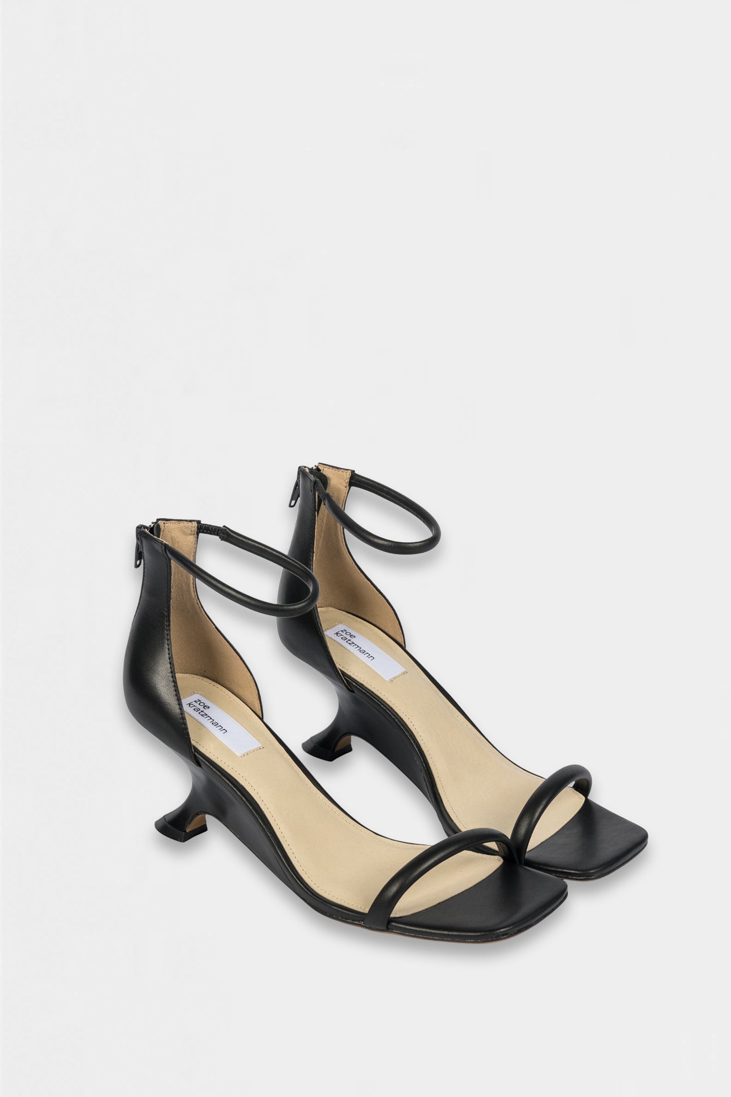 serene heel - black leather