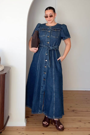 allude dress - indigo denim|  zoe kratzmann| considered design