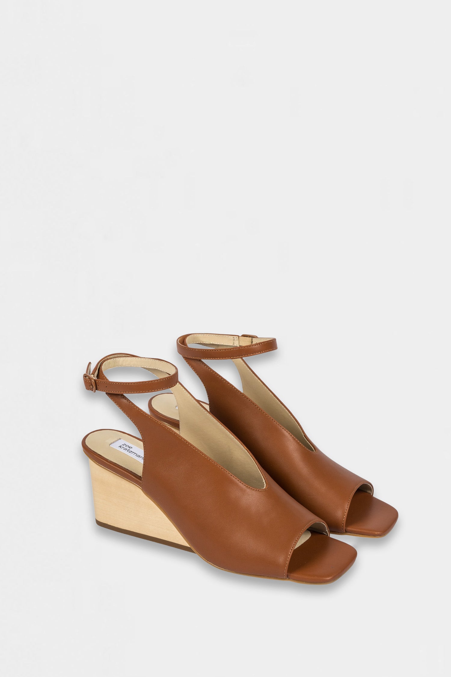 gala wedge - cedar leather