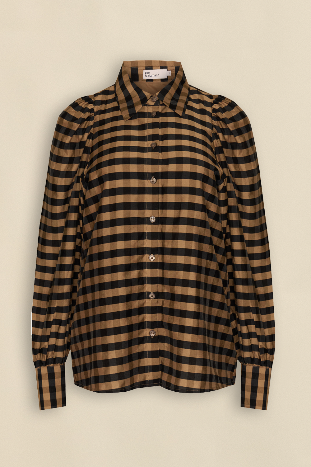 mirage top - toffee black check