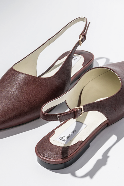 settle sling back - currant leather – zoe kratzmann