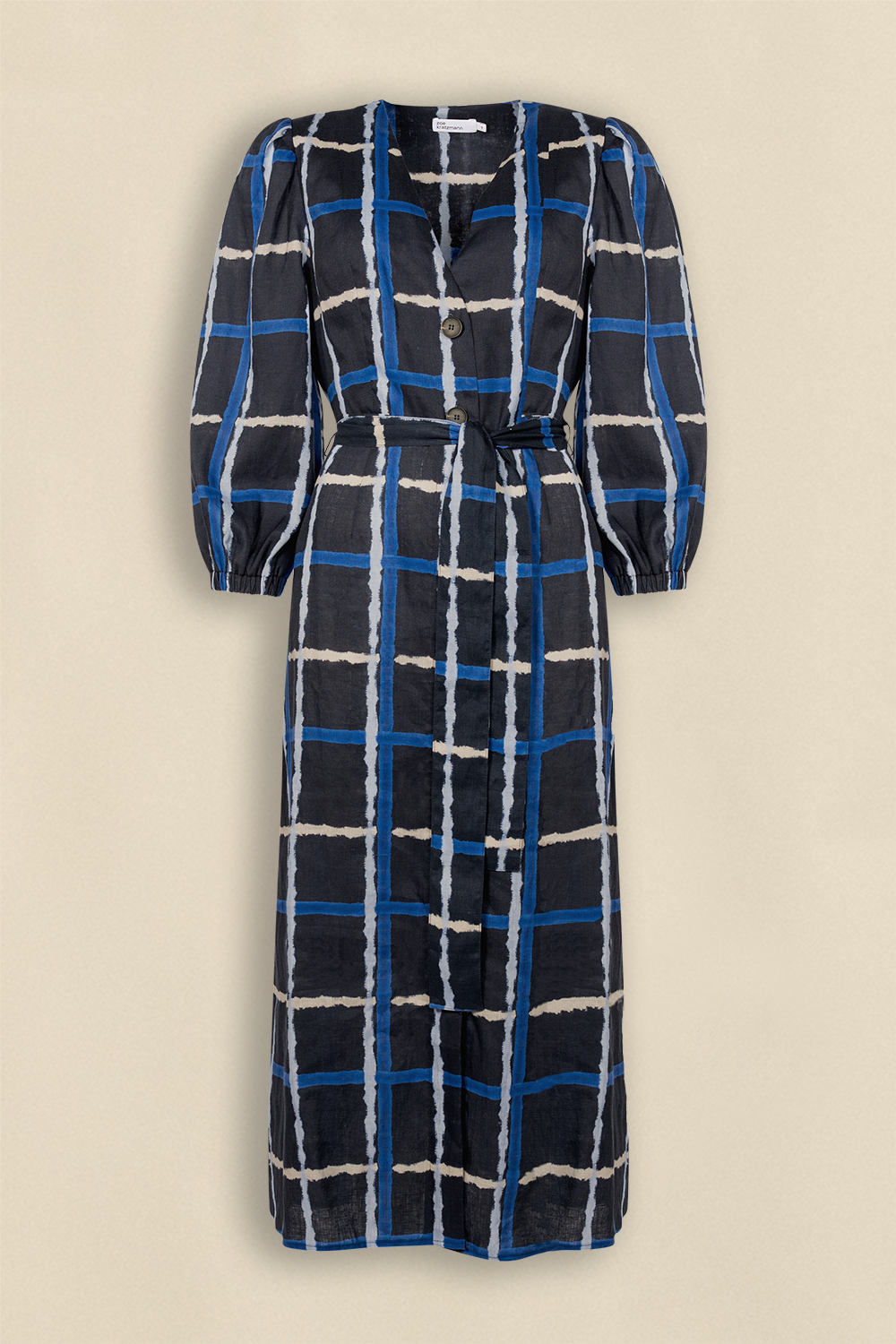 verge dress - midnight window check