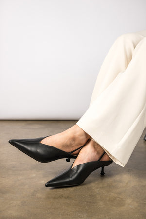 aurora heel - black leather