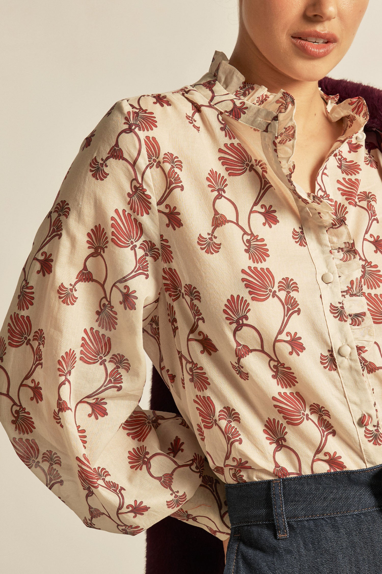 brim top - cream berry nouveau|  zoe kratzmann| considered design
