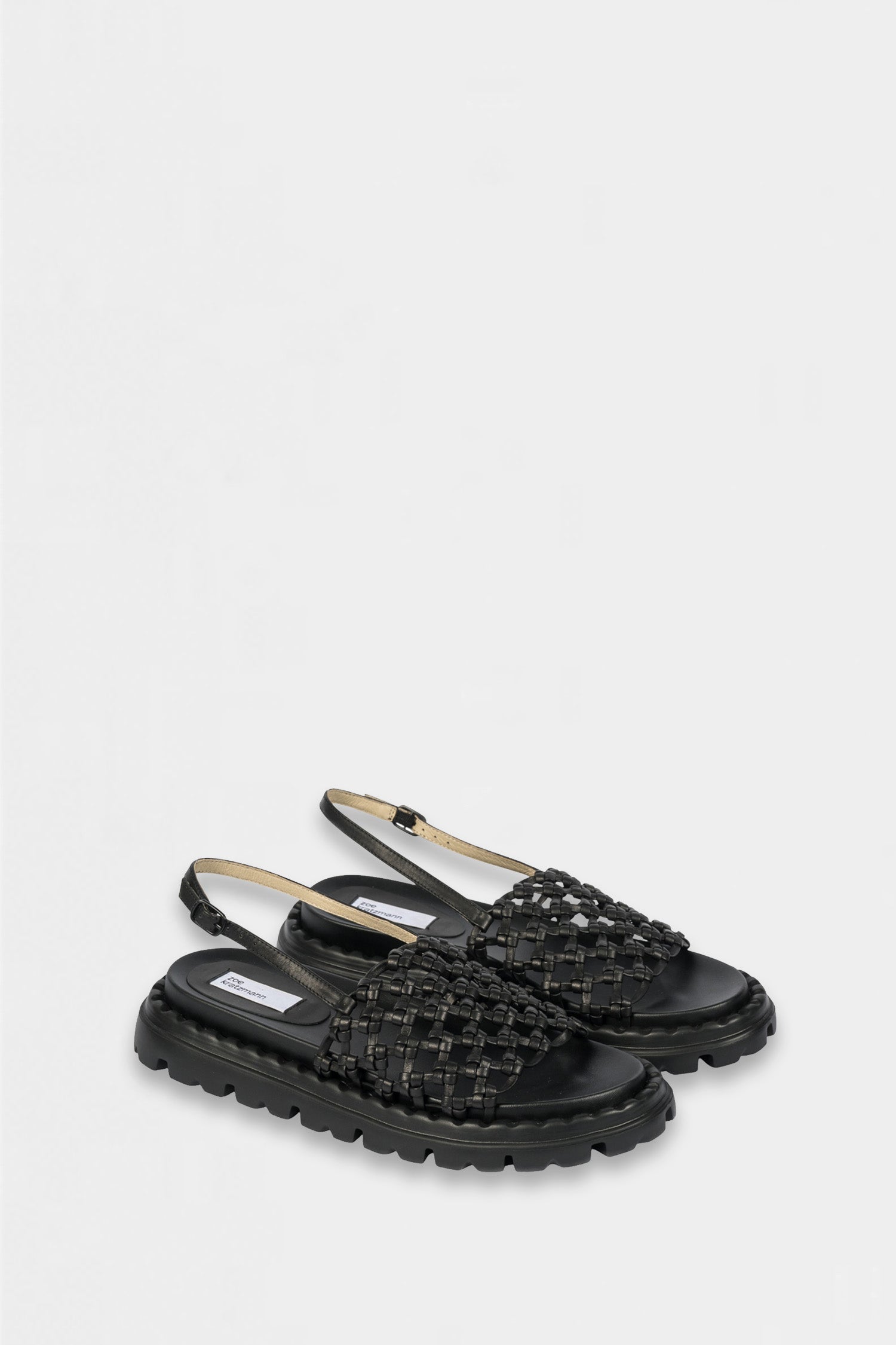 sprightly slide - black leather