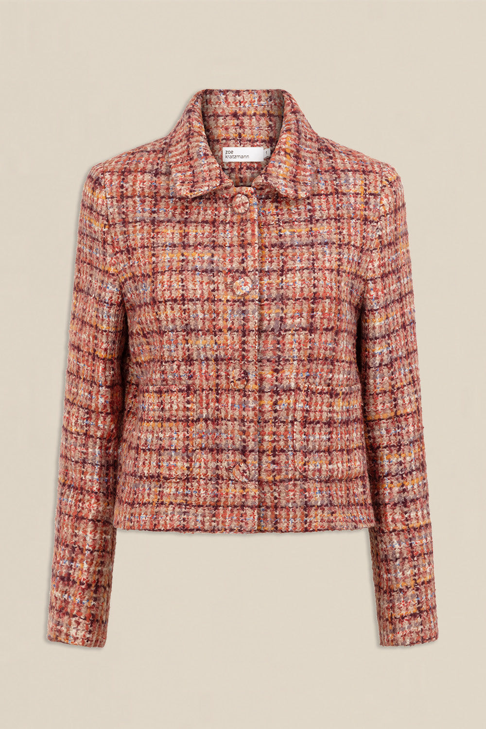 Plume jacket - Berry Check