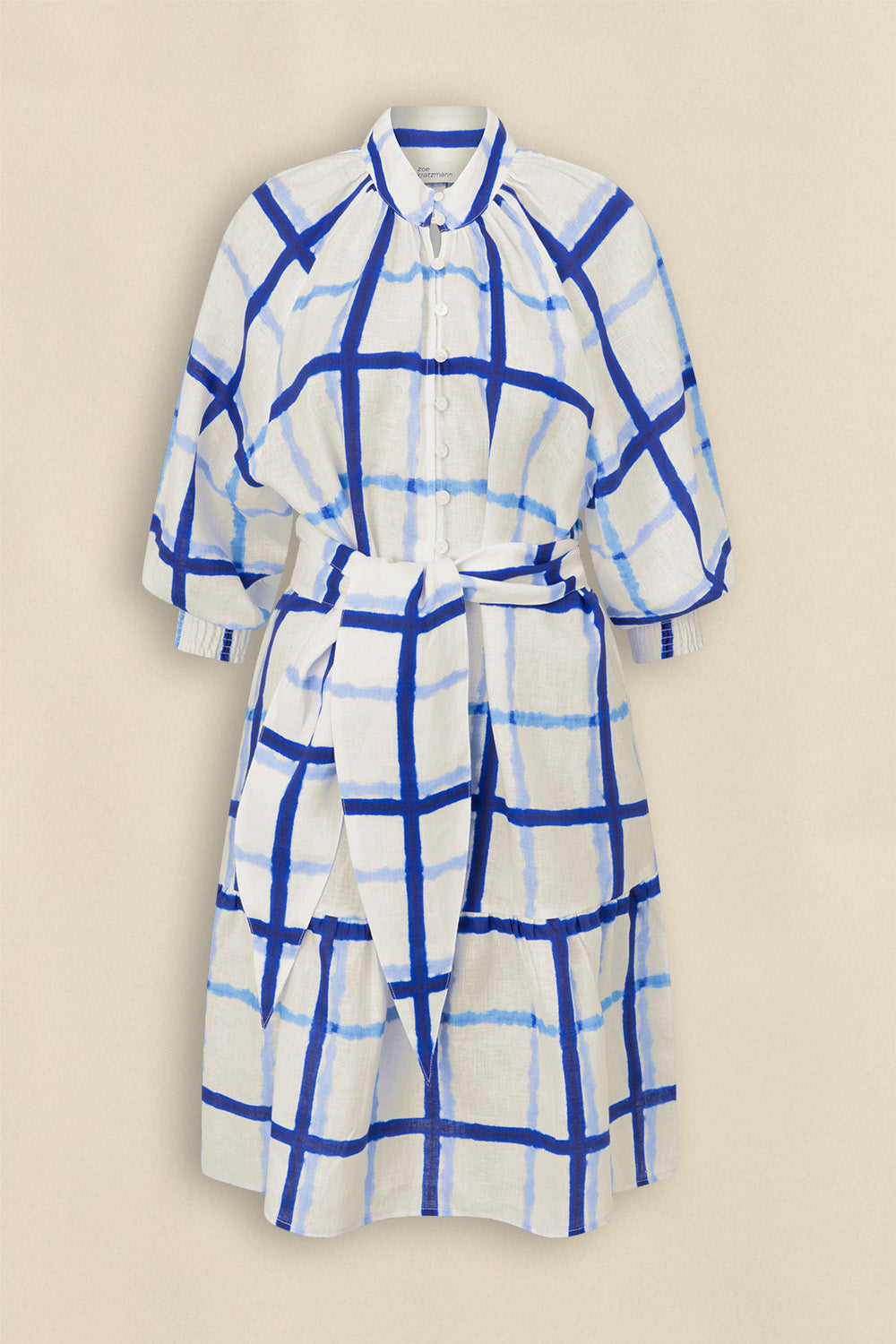 elated dress - azure check|  zoe kratzmann| considered design