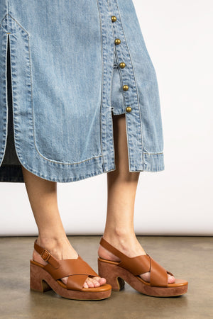 revel heel - cedar leather
