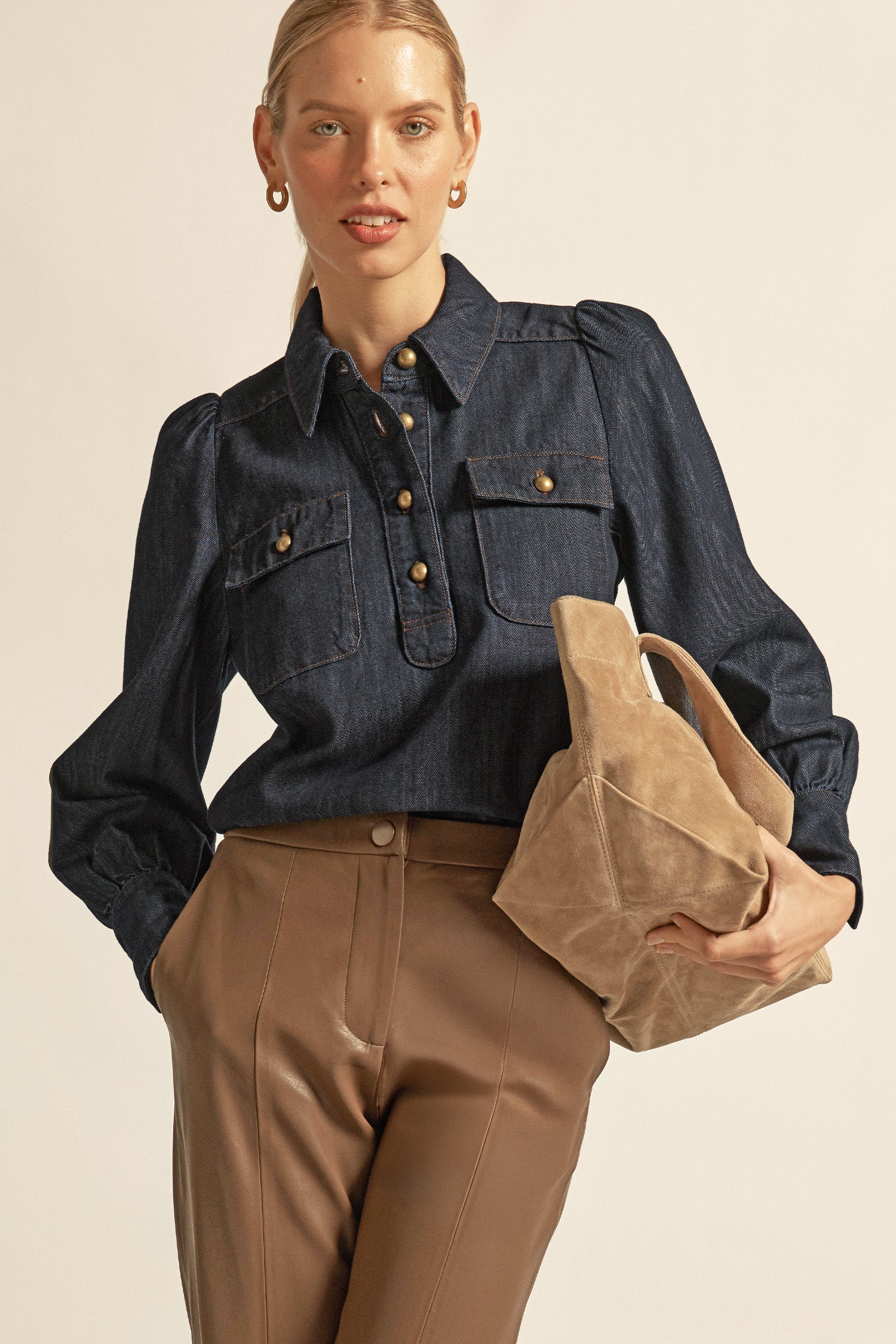 resonate top - dark denim|  zoe kratzmann| considered design