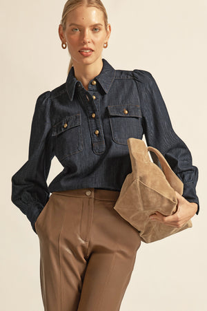 resonate top - dark denim|  zoe kratzmann| considered design