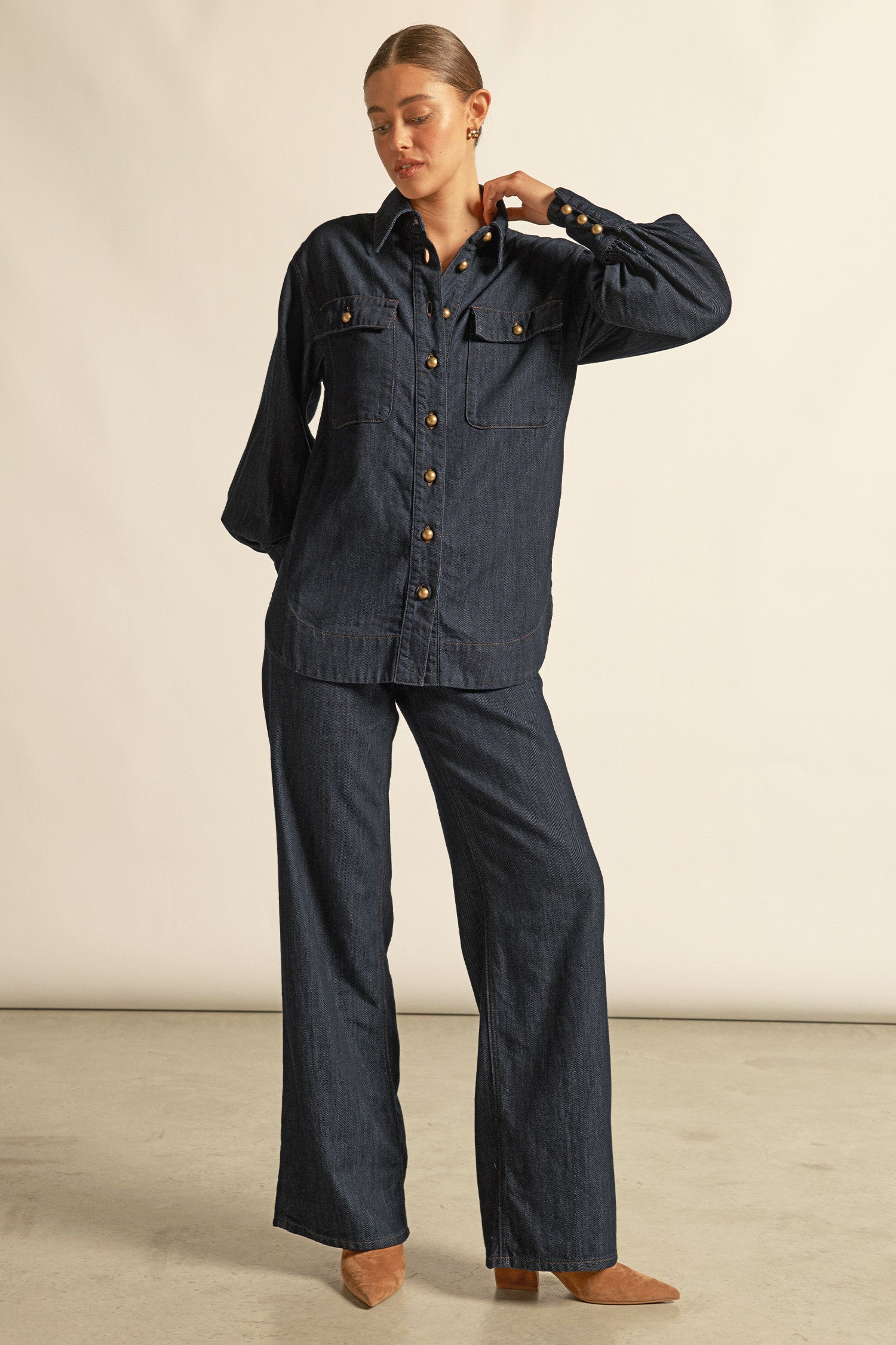 crest top - dark denim|  zoe kratzmann| considered design