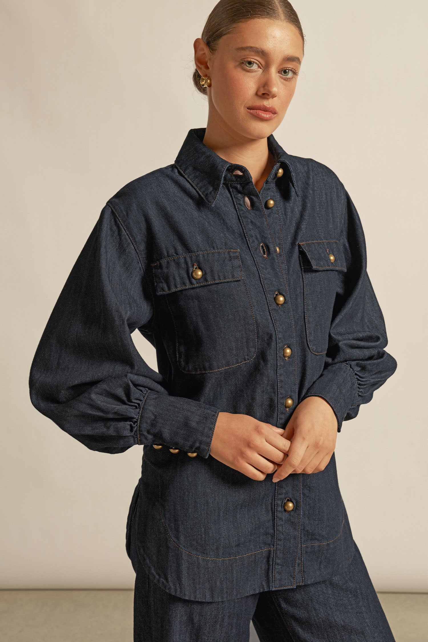 crest top - dark denim|  zoe kratzmann| considered design