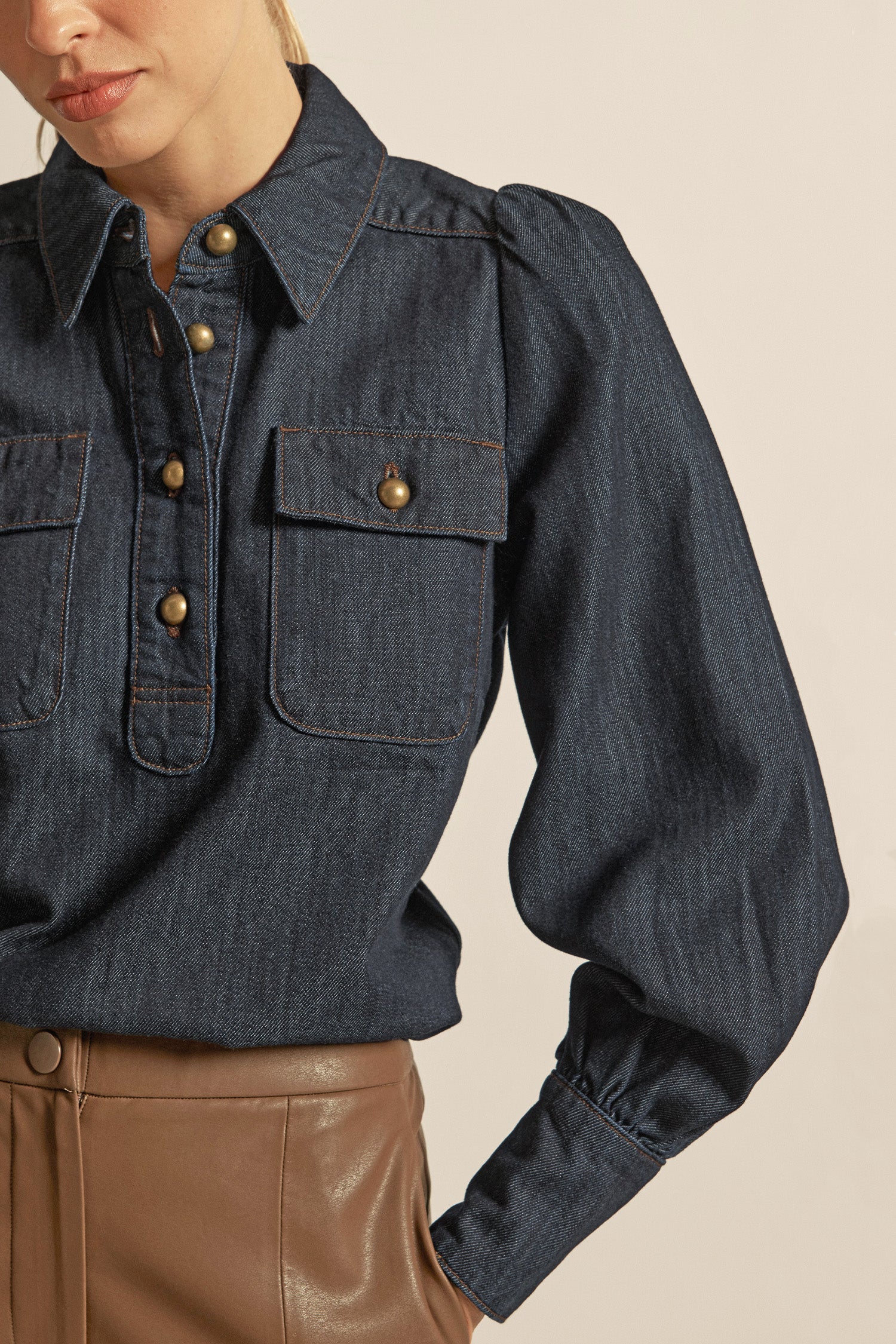 resonate top - dark denim|  zoe kratzmann| considered design