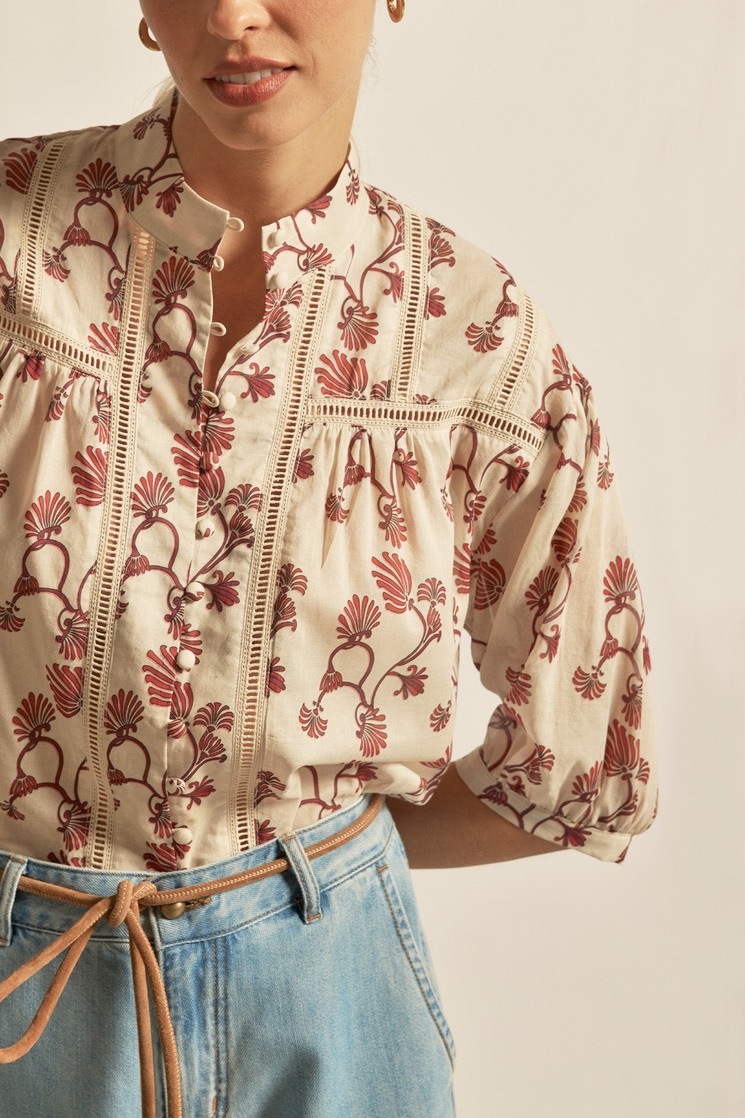 Daydream top - cream berry nouveau|  zoe kratzmann| considered design
