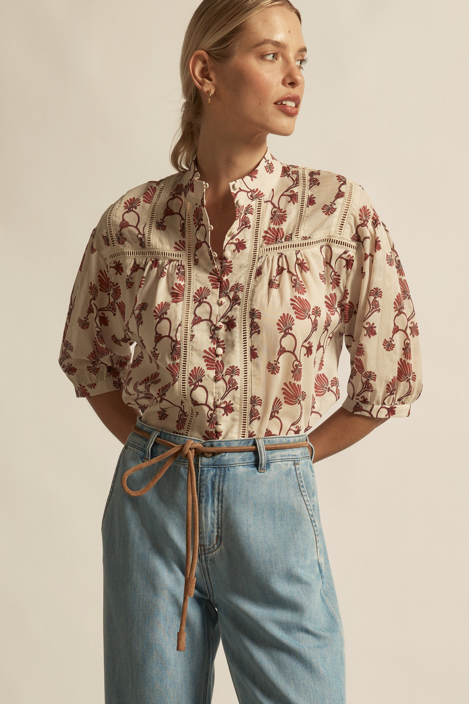 Daydream top - cream berry nouveau|  zoe kratzmann| considered design