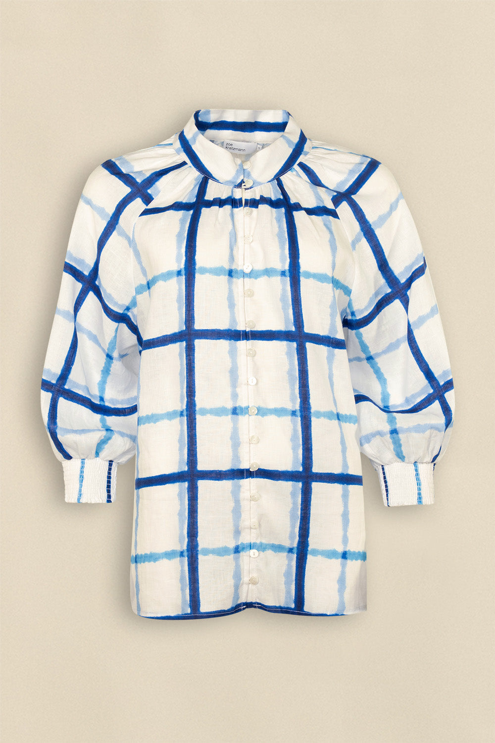 inspire top - azure check|  zoe kratzmann| considered design