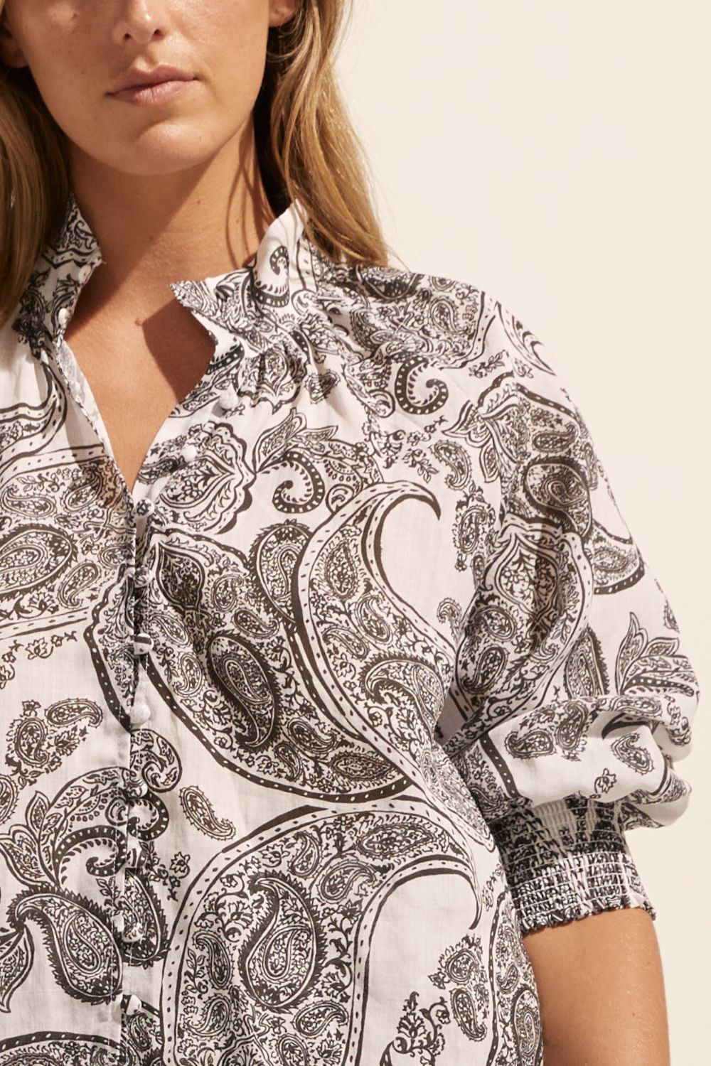 Carousel Top - Black Paisley