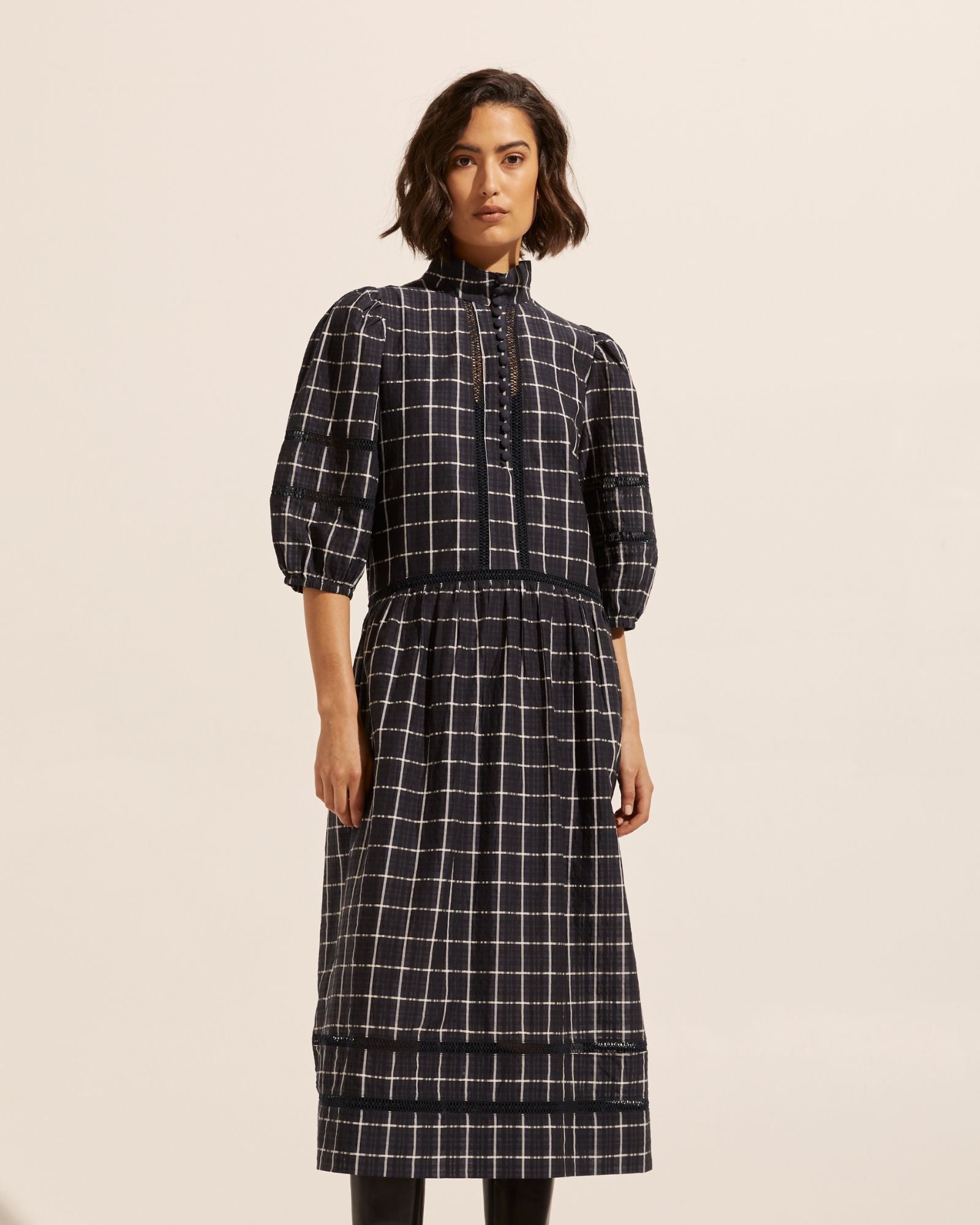 liberty dress - black check
