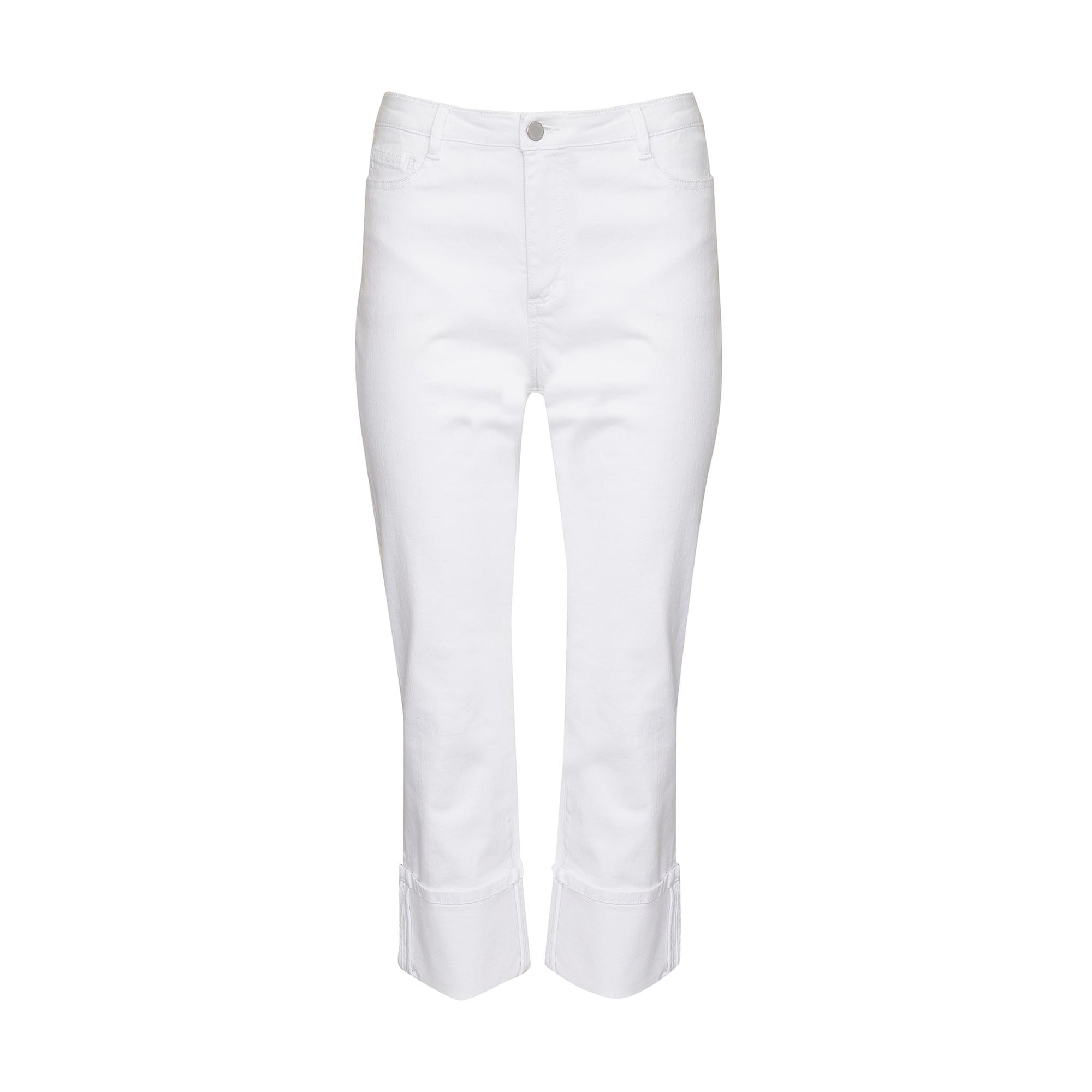 white, pant, cuffed jeans, mid rise jean, straight cut, product image