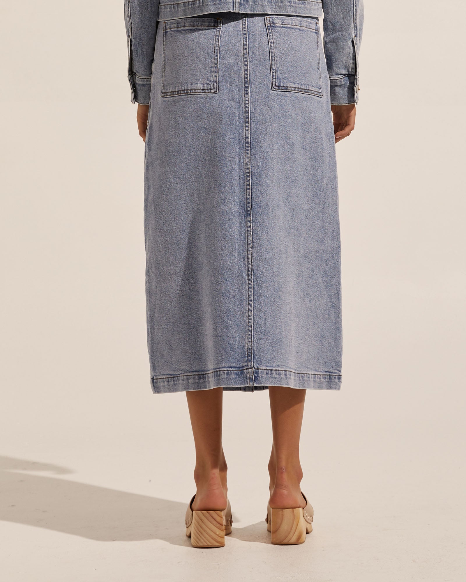 loft skirt - washed denim