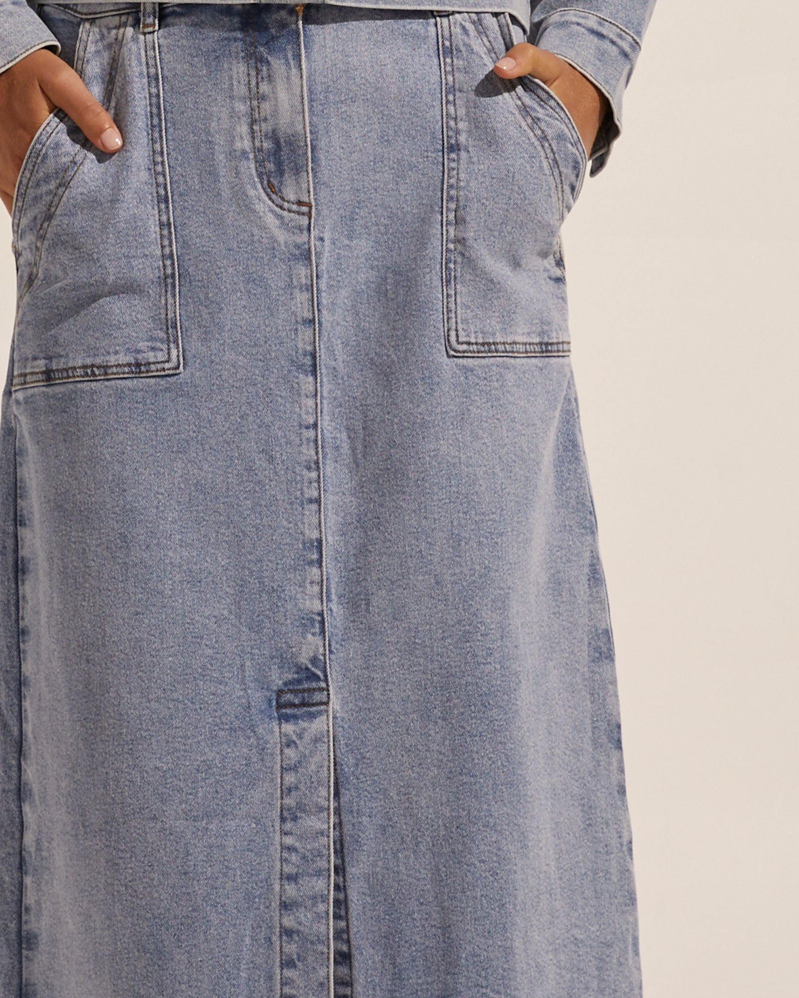 loft skirt - washed denim
