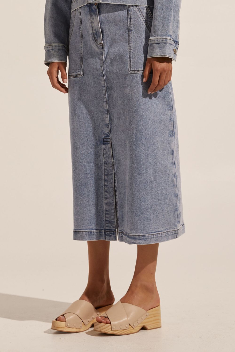 loft skirt - washed denim
