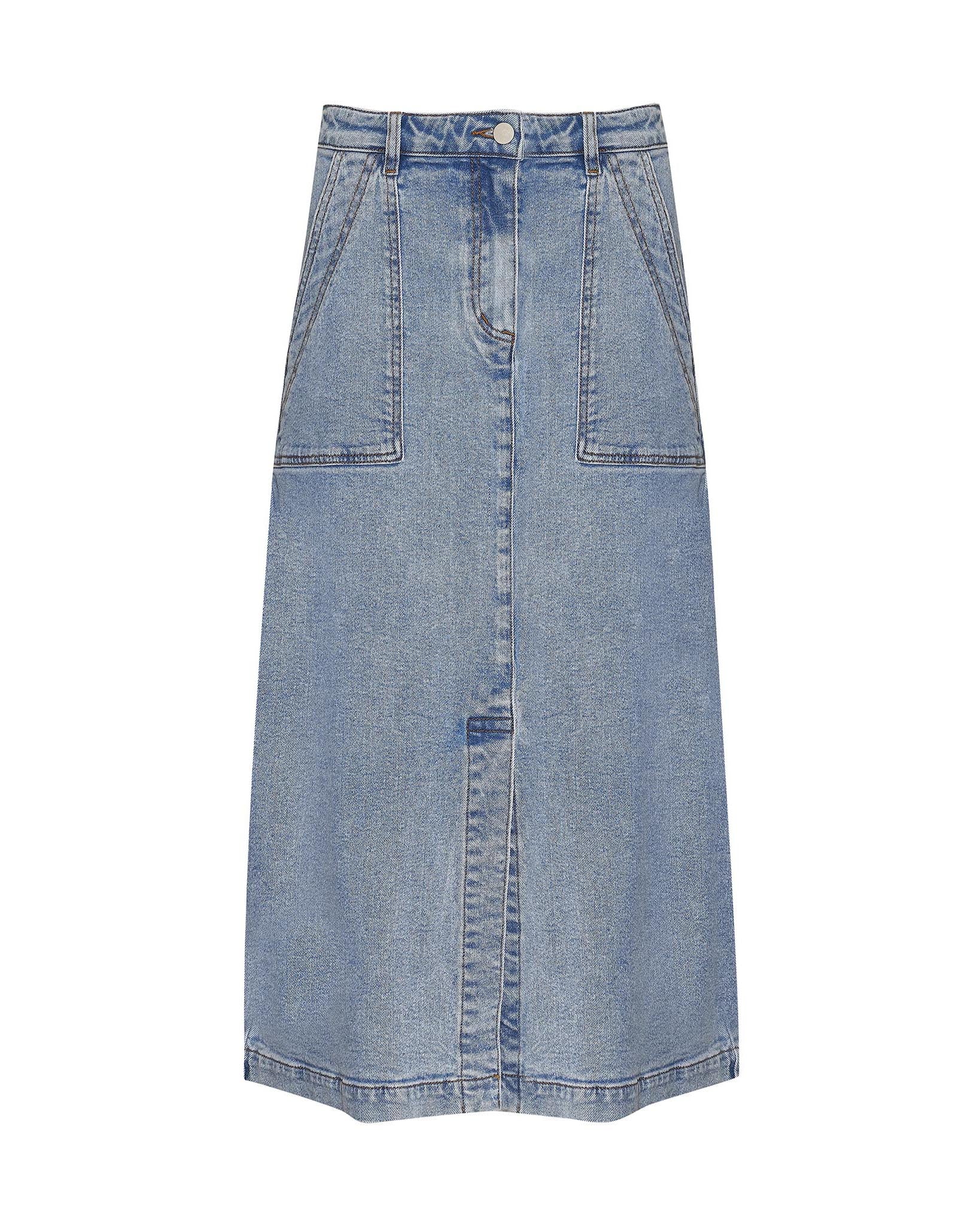 loft skirt - washed denim