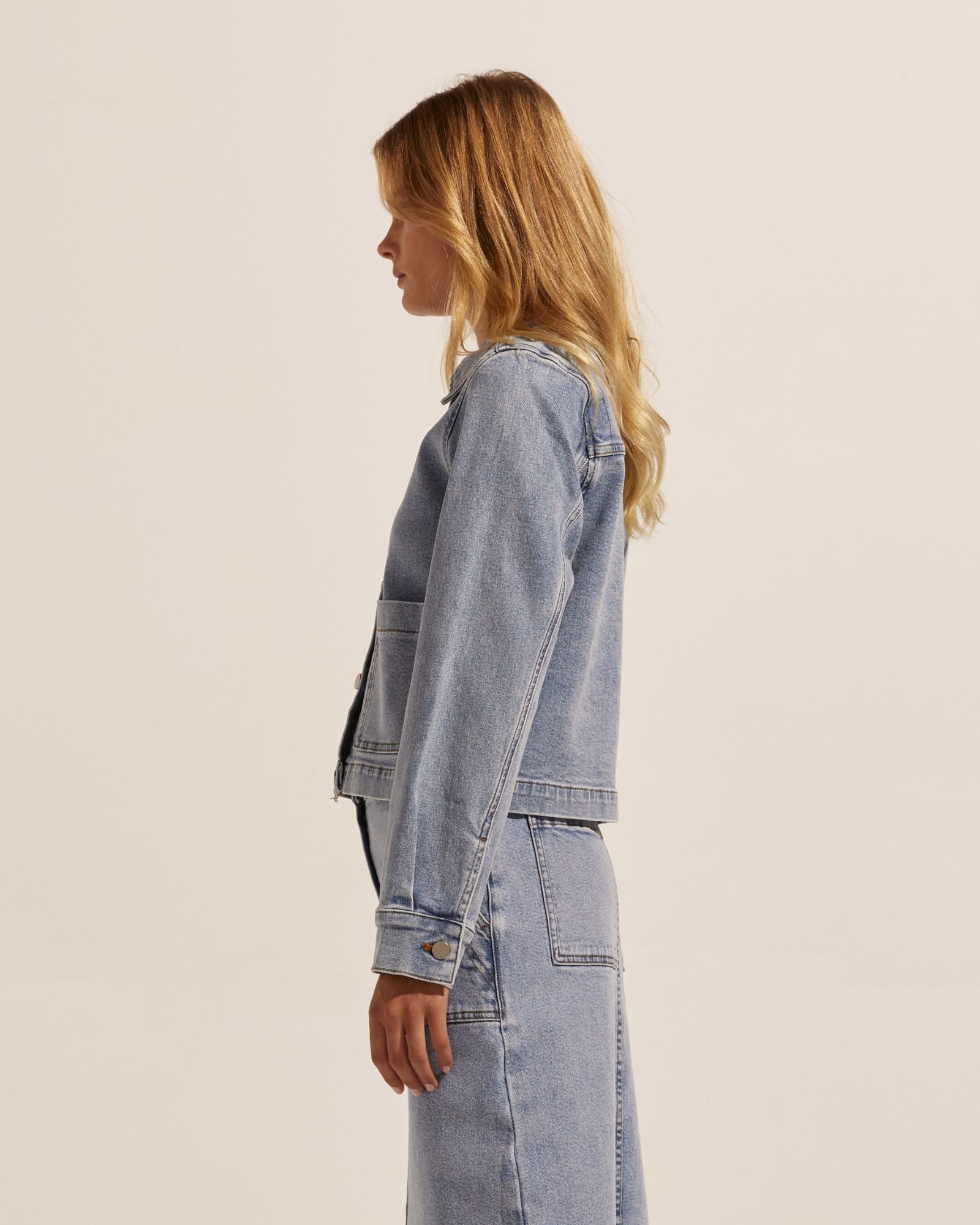 measure jacket - washed denim