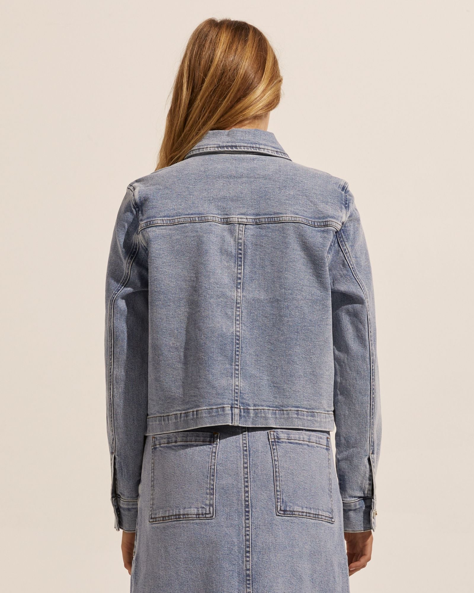 measure jacket - washed denim