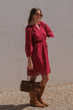 wisp dress - raspberry