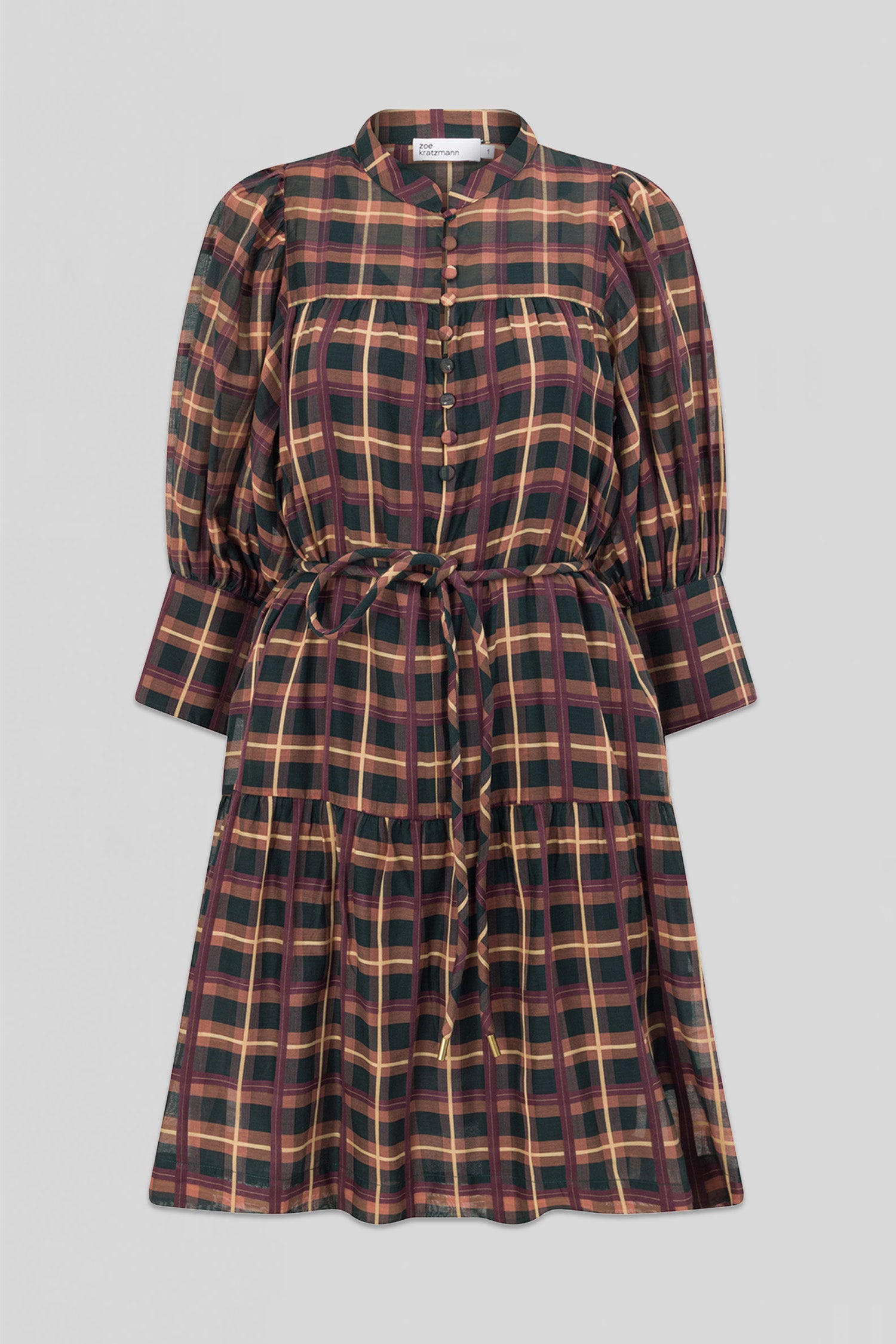 Paloma Dress - berry check|  zoe kratzmann| considered design