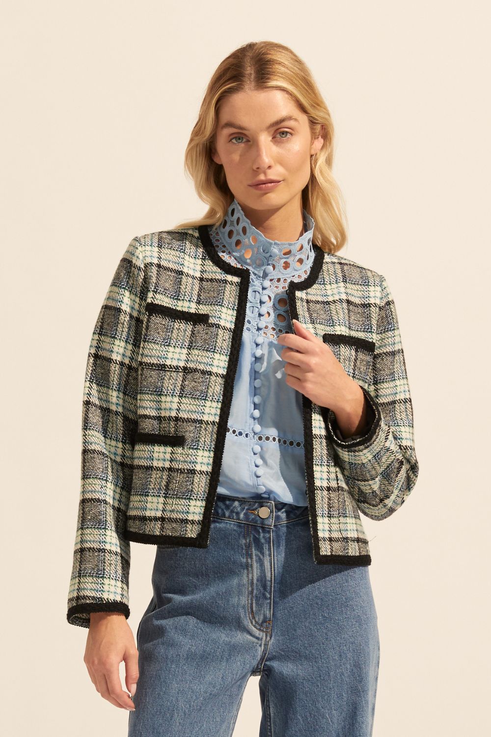 patron jacket - green check