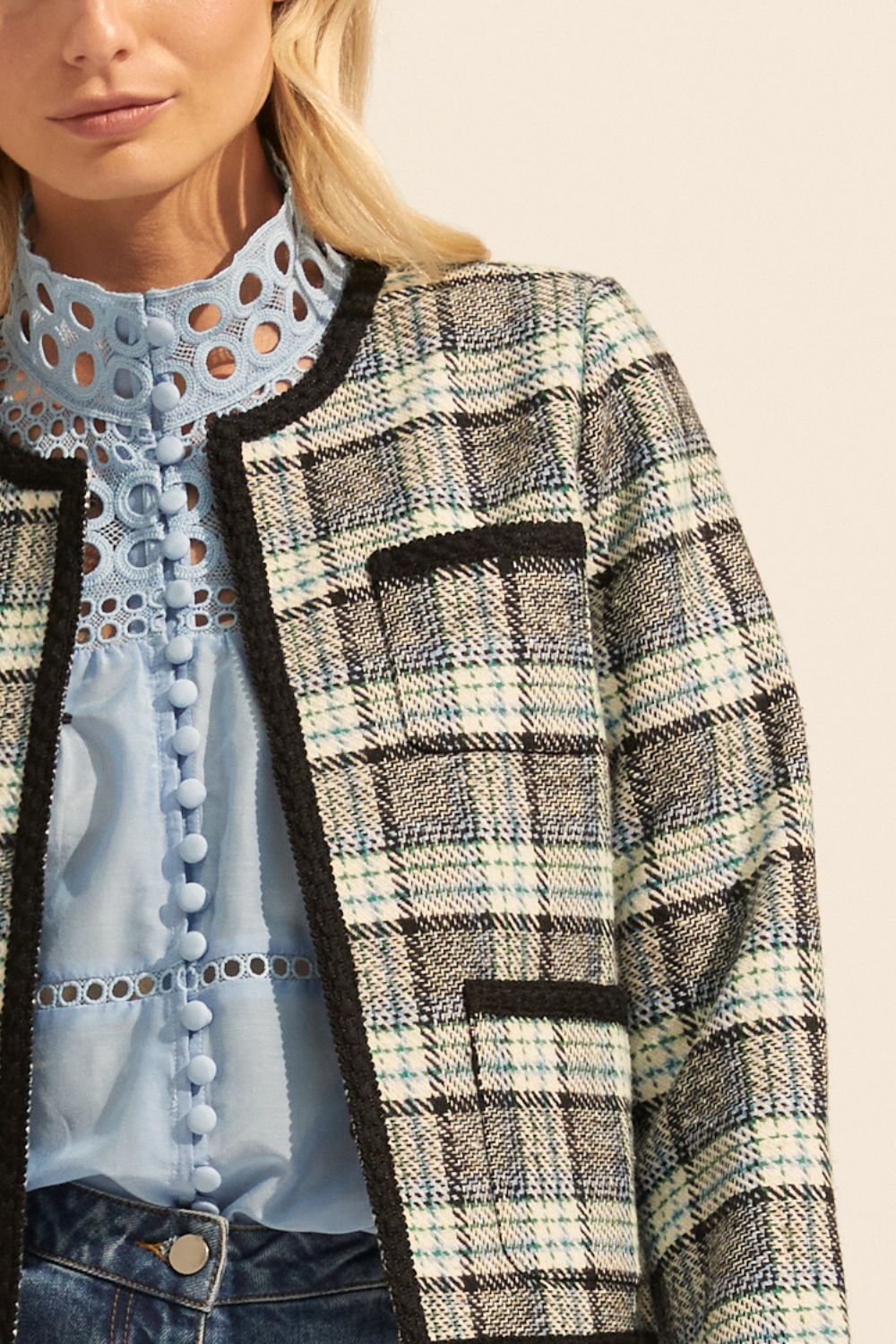 patron jacket - green check
