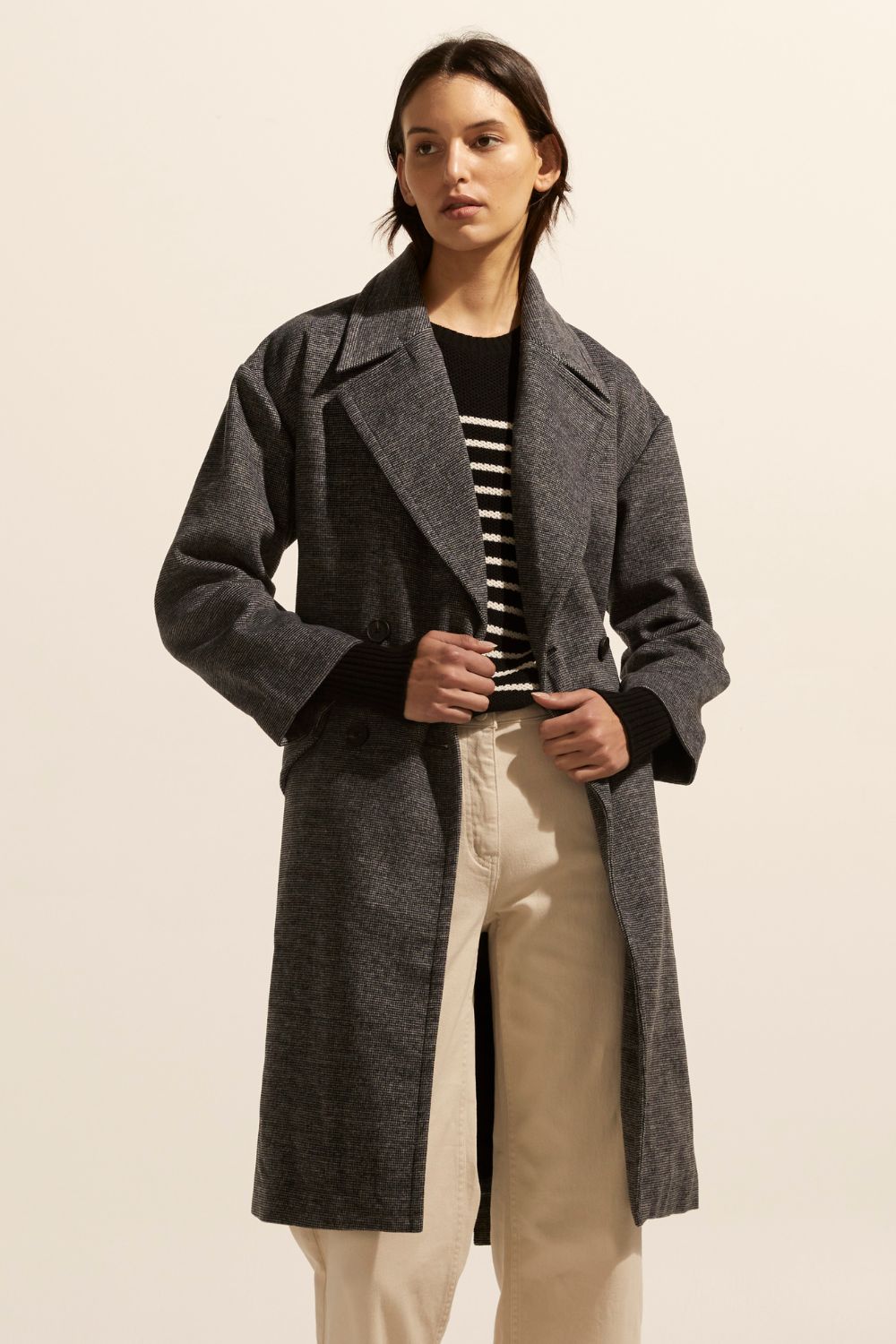 Pillar coat - Black mini check