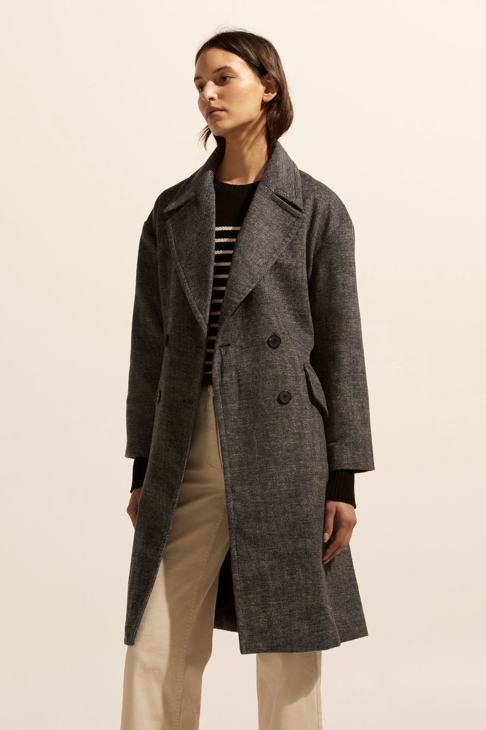 Pillar coat - Black mini check