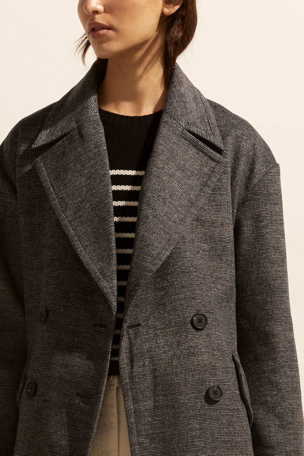 Pillar coat - Black mini check