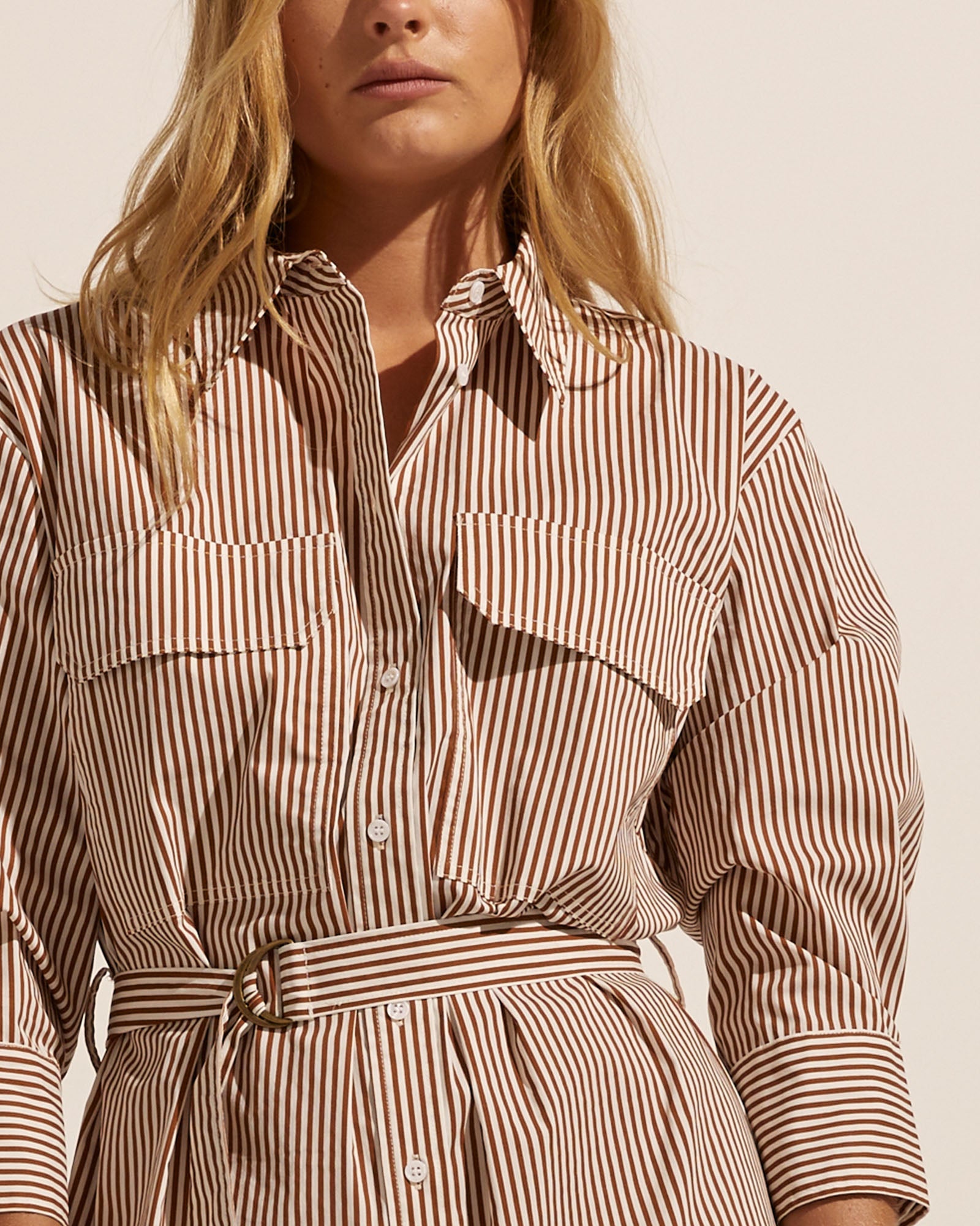 pinpoint dress - café stripe