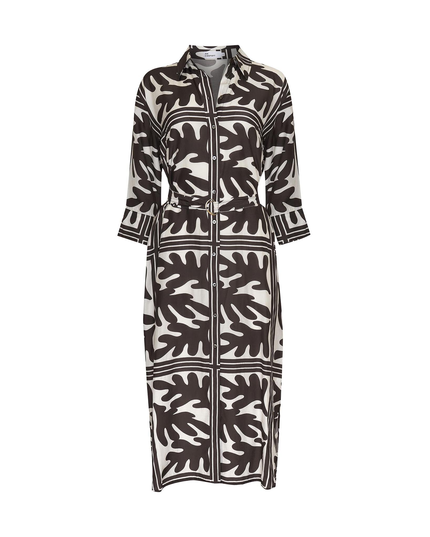 pinpoint dress - frond choc
