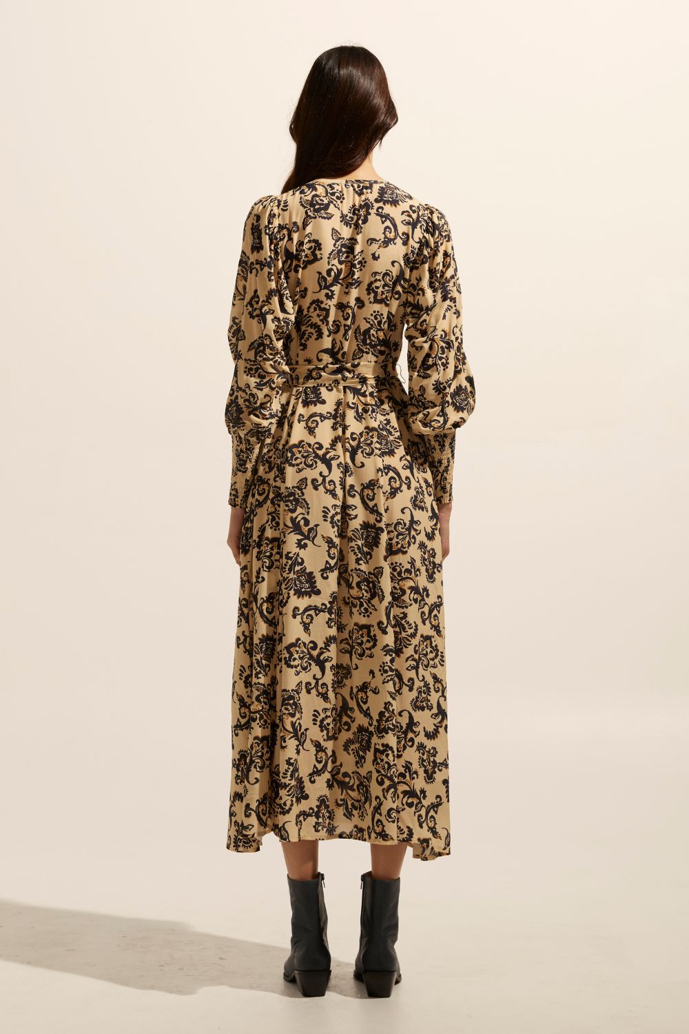 Tangent dress - Ochre floral