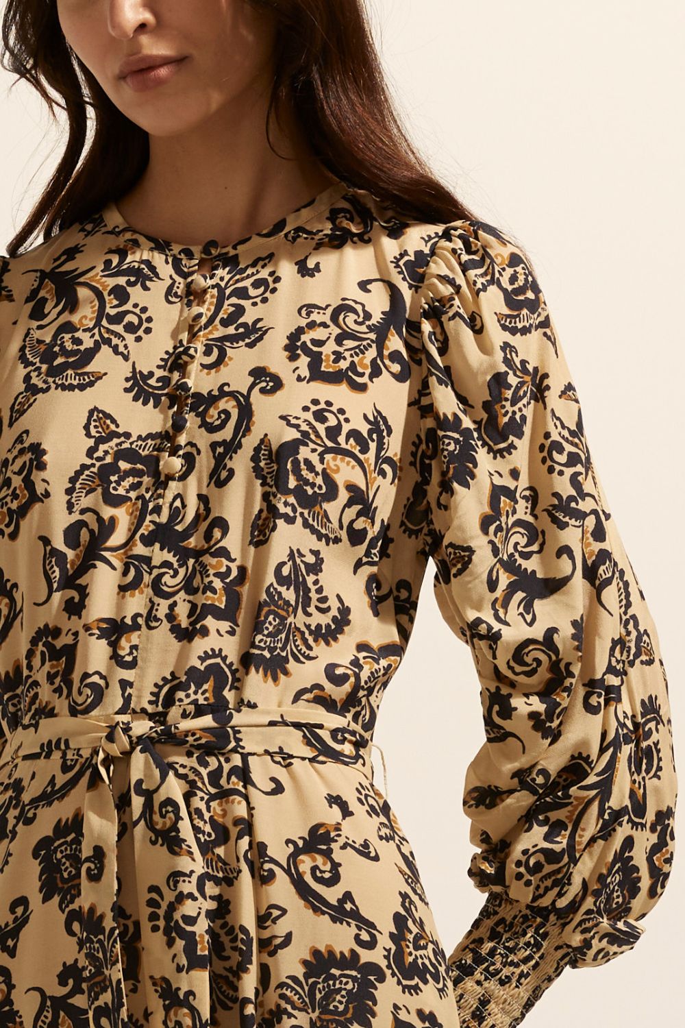 Tangent dress - Ochre floral