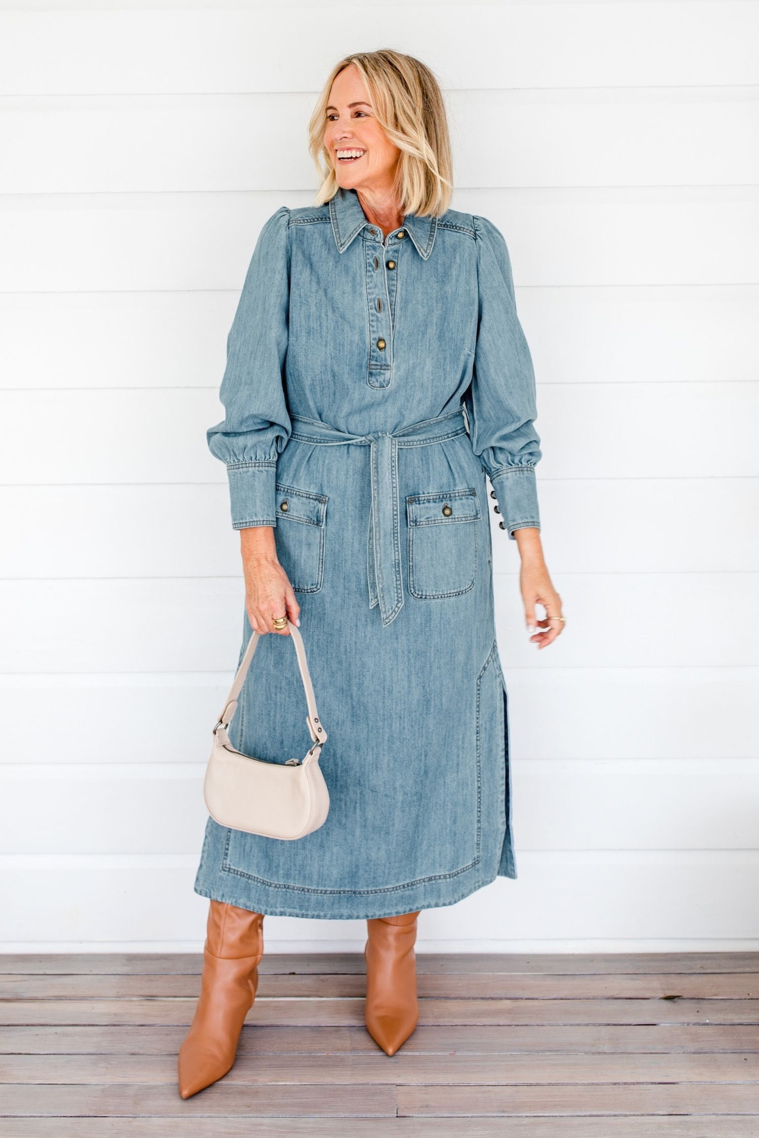 echelon dress - light washed denim|  zoe kratzmann| considered design
