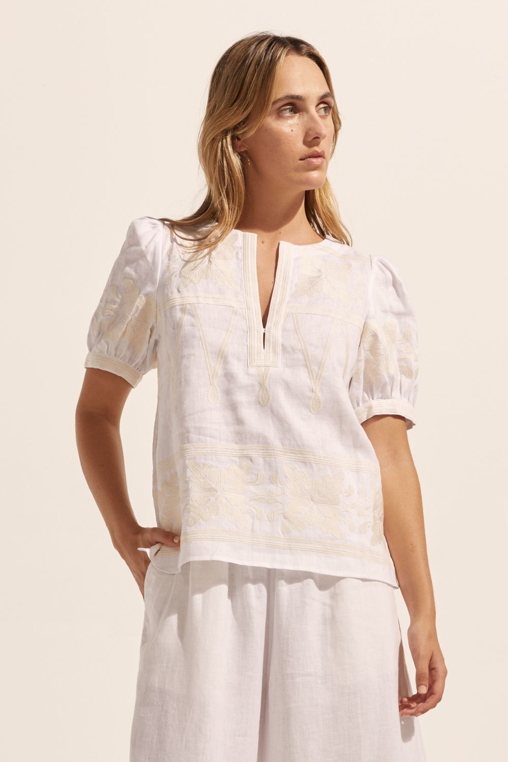 Venture Top - Porcelain Embroid
